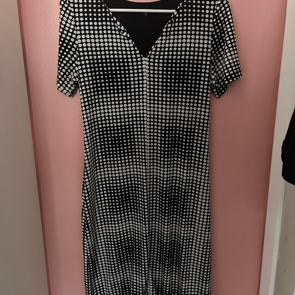 Elegant Black and White Polka Dot Dress
